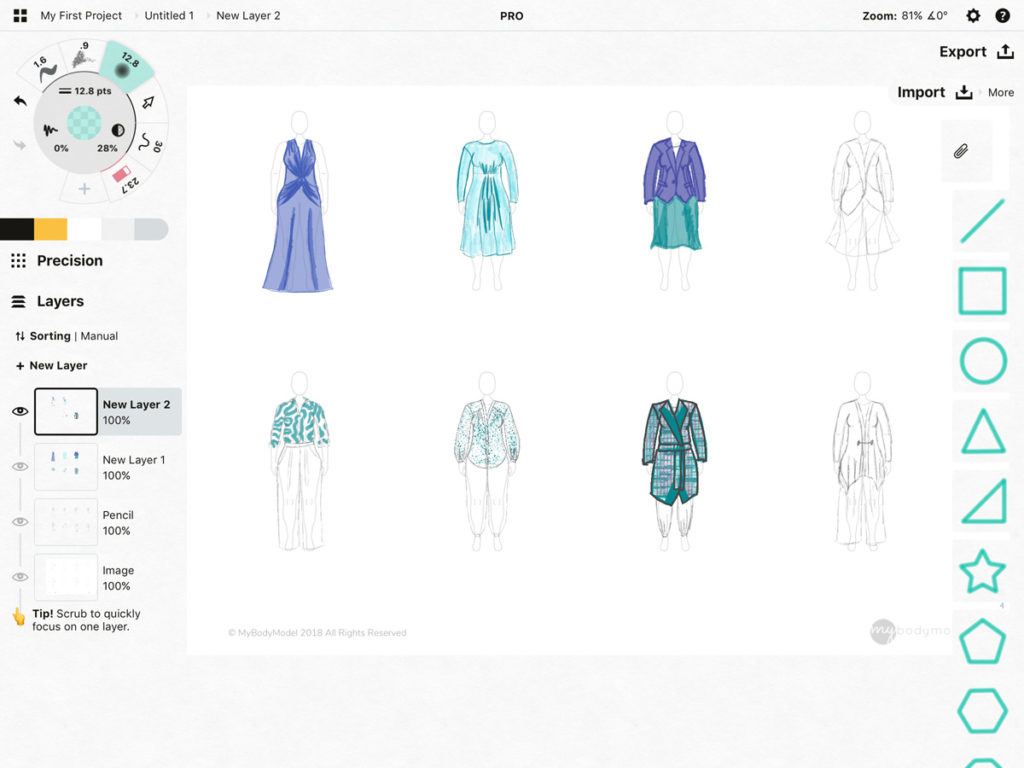 Fashion Sketch Of The Day - Futuristic Costume Fashion Design Of A Dress -  Digital Fashion Pro - Fashion Design Software